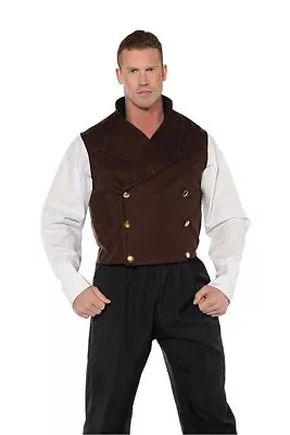 Steampunk Vest Mens Adult Sleeveless Brown Victorian Renaissance Costume Acce. • $12.95