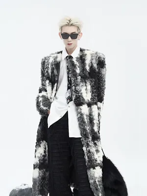 Men Long Fur Coat Winter High-end Light Luxury Fashionable Warm Windbreaker Tops • $235