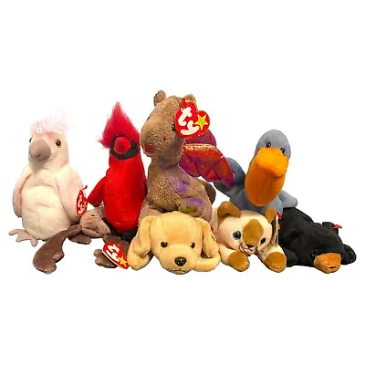 $39.99 • Buy Vintage TY Beanie Baby Stuffed Animal Plush Toy Lot (8) Scorch, Fetch, Scoop