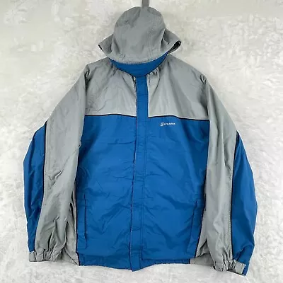 Stearns Dry Wear Hooded Rain Jacket Mens Medium Blue Gray Vented Outdoors • $21.88