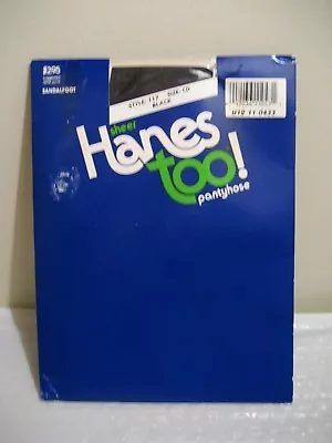 HANES Vintage Sheer Pantyhose W/sandalfoot Black Size C D Brand New Sealed • $14.03