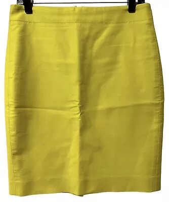 J. CREW NO. 2 PENCIL SKIRT  NEON  Yellow Women’s Size 4 Knee Length 0P Stretch • $12