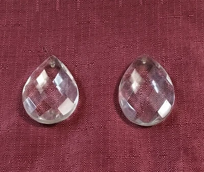 $14 • Buy 2 Vintage Teardrop Suncatchers Crystal Glass Prism Replacement CHANDELIER Parts