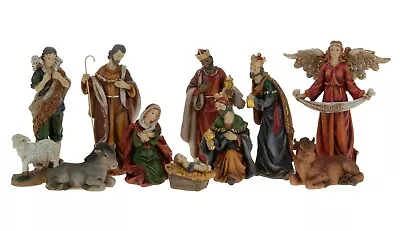 Christmas Nativity Set 11 Piece Traditional Resin Figurine Scene Display Set • £26.99