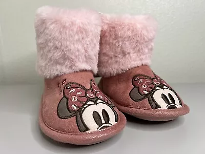 Disney Store Minnie Mouse Boot Slippers Kids Size 11/12 New Pink • $15