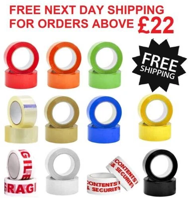 £5.99 • Buy Parcel Packaging Assorted Sealing Sellotape For Packing Box Cartons 48 Mm X 66 M