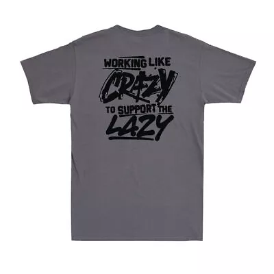 Working Like Crazy To Support The Lazy (on Back) Vintage Men's T-Shirt Cotton • $27.49