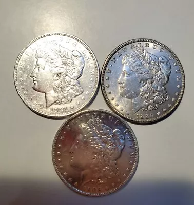 3 Pcs Lot Of Nice *Key Date* Morgan Dollars 1921 1902 1885 • $0.99