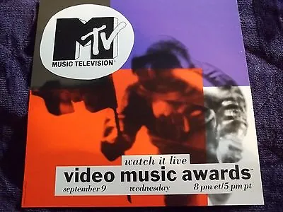 Rare Vintage~ 1992 MTV VIDEO MUSIC AWARDS ~ 9th Anniversary Promo Flat Poster • $49.95