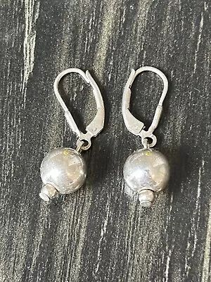 Vintage 925 Sterling Silver Modernist Sphere Earrings ￼ • $12.50