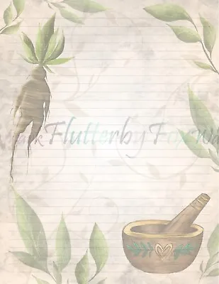 Mandrake Root Writing Paper Stationery | 24 Sheets - Lined And Unlined • $12