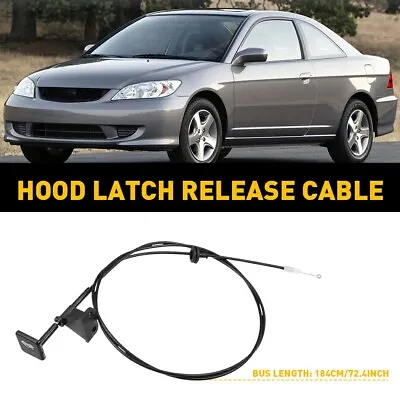 Hood Latch Release Cable W/Pull Handle 74130S5DA01ZA For 2001-2005 Honda Civic A • $12.99
