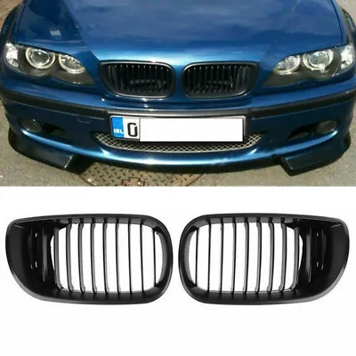 Black Kidney Front Bumper Grille For BMW E46 3 Series 4D 2002-2005 LCI Facelift • $27.99