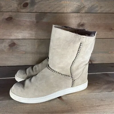 Ugg Mika Classic Womens Size 8.5 Shoes Brown Suede Sherpa Lined Boots • $39.99