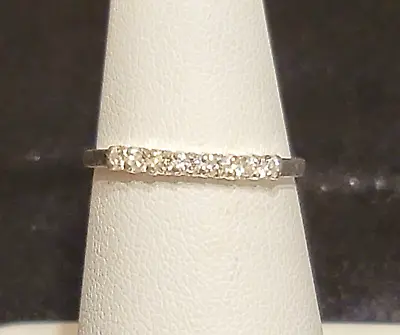 Vintage Sterling Dainty Prong Set CZ Wedding Ring Sz 6 3/4 & 2 Gm R381 • $15