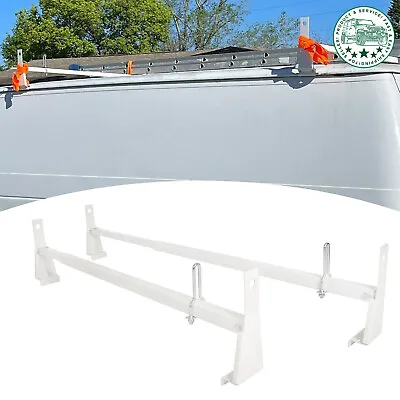 600 Lb Adjustable Van Roof Ladder Rack 2 Bars For Chevy Ford GMC Express • $105.49