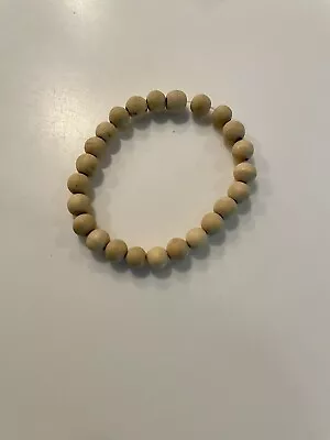 Men’s Wood Beaded Bracelet. Light Color. Gently Used • $5.49