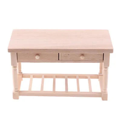 1:12 Dollhouse Miniature Unpainted Wood Table With Drawers Furniture AccessoYUW_ • $11.07