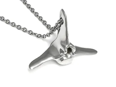 Blue Whale Vertebra Necklace Handmade Metal Pendant Animal Jewelry Pewter Charm • $34.75