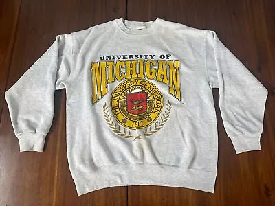 University Of Michigan Wolverines Nutmeg NCAA Sweatshirt Size Large • $15