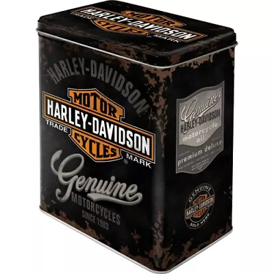 Harley Davidson Embossed German Made Tin Storage Box Easter Gifts • $28.95