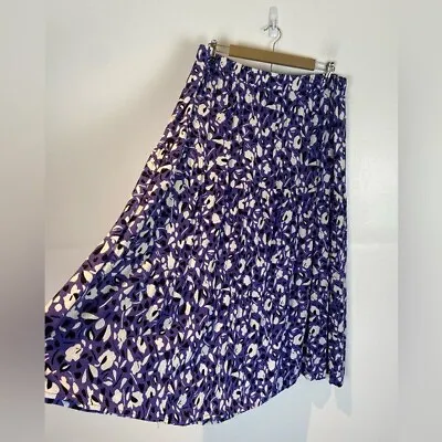 Lane Bryant Pull On Tiered Floral Midi Skirt Size 18/20 Color Purple And White • $17.99