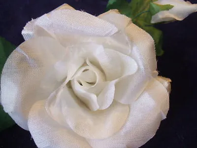 Vintage Millinery Flower White Rose Trim For Hat Or Boutonniere G38 • $3.49