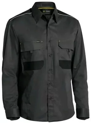 Bisley Flex And Move Stretch Mechanical Work Shirt Long Sleeve BS6133 Size M  • $34.95