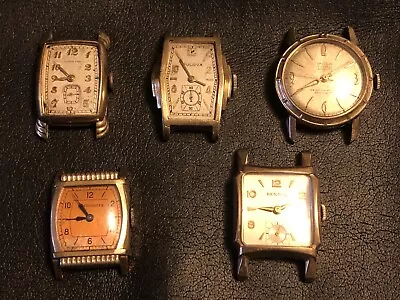 Vintage Swiss Mechanical 10k Gold Art Deco Watches Lot BulovaBenrusetc. • $18.60