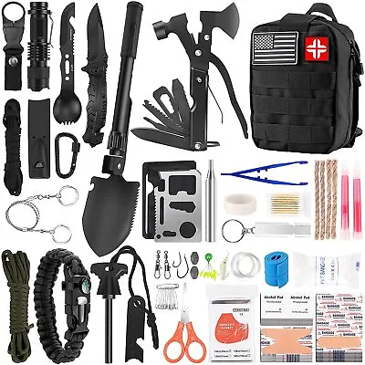 Emergency Survival Kit Bag First Aid Bug Out Military Prepper Kit 142Pcs Bag • $30.99