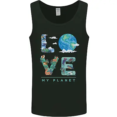 Love My Planet Climate Change Environment Mens Vest Tank Top • £10.99