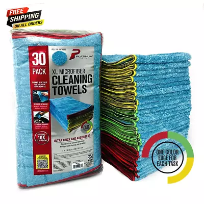 Platinum Series XL Multi-Purpose Microfiber Towels 30 PK Free Delivery • $20.98