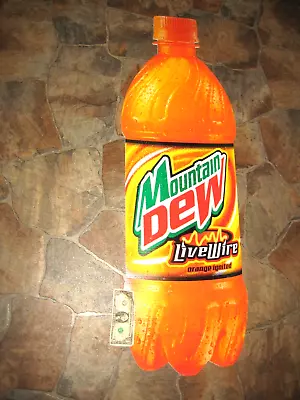 LARGE Mountain Dew LIVE WIRE Orange Activated Advertising Sign 44  X 14.5  HTF • $79.99