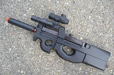 Full Auto P90 Style Electric Airsoft Gun W/Red Dot Scope BB Target • $55.89