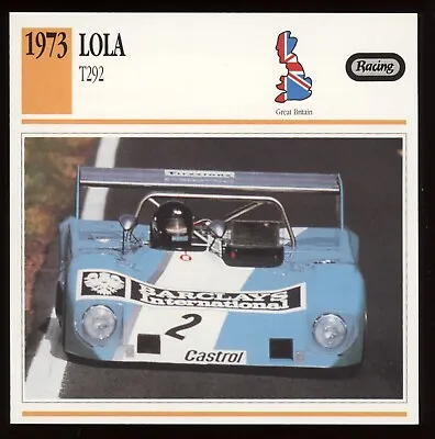 1973 Lola T292 Racing  Classic Cars Card • $4.95