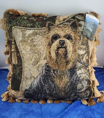 Pampered Yorkie E. Vollherbst  Accent Pillow 16×16 Manual Woodworkers & Weavers  • $24