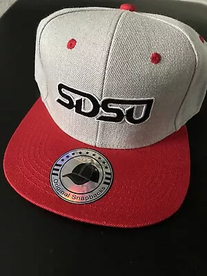 Sdsu San Diego State Aztecs Classic Throwback Logo Gray & Red Snapback Cap Hat • $18.48