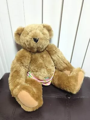 Vermont Teddy Bear Company Jointed Posable Brown Bear With Blue Diaper Plush Toy • $10
