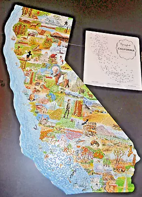 Vtg Springbok California Jigsaw Puzzle Map Complete In Box  W/papers 1969 Frace • $125