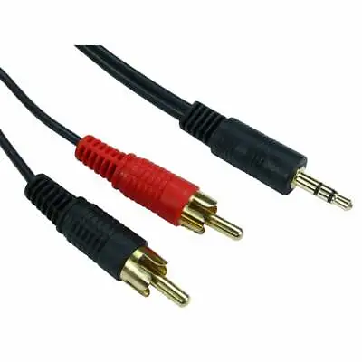 £2.85 • Buy 3.5mm Stereo Jack To 2 X RCA Twin PHONO Audio Cable Aux Lead 0.5m To 20m GOLD