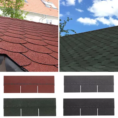 £39.95 • Buy 18pcs Felt Roof Shingles Tiles Shed House Roofing Sheets Asphalt Shingles Sticky