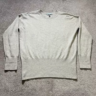 Vince Large Tan 100% Cashmere Crewneck Sweater Long Sleeve Cutout Pilling • $34.87