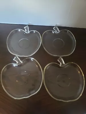 Vintage Apple Glass Dishes Set Of 4 Four • $18.99