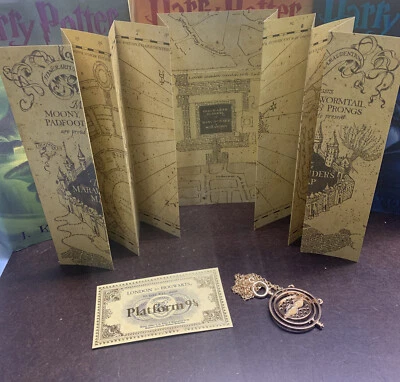 $10.56 • Buy Harry Potter Marauder's Map + Hermione Granger Time Travel Necklace