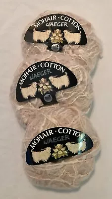 Jaeger Mohair Cotton Yarn 3 Skeins Color #731 Beige • $14.99
