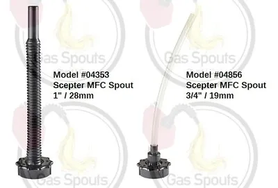 MFC SCEPTER  NATO JERRY CAN DONKEY DICK SPOUTS 1 DIESEL 28mm +1 GAS 19mm NOZZLE • $124.95