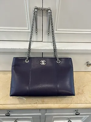 Authentic Chanel Bijoux Chain Shopping Tote Bag Caviar Violet Ponce EUC • $3500