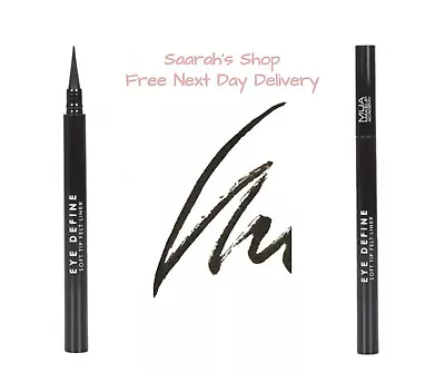 £4.45 • Buy MUA Eye Define Felt Liner Black Skinny Soft Tip Eyeliner Cruelty Free Vegan Seal
