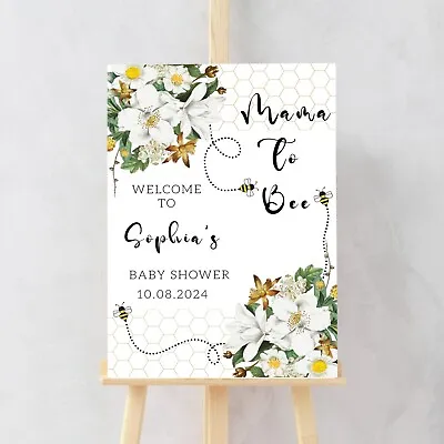 Personalised Baby Shower Welcome Poster Sign Mama To Bee Welcome Sign Print • £3.99