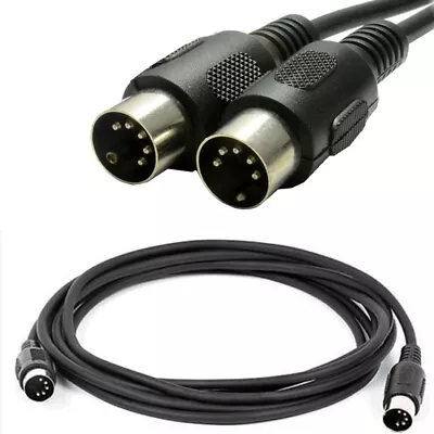 1.5M MIDI 5PIN Male To Male 5 Pin DIN Plug Cable Extend Adapter Cord Connector • $7.59